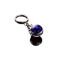 Mystic Purple Swirl Libra – Glowing Art Glass Keychain