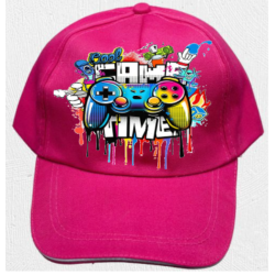 Pink “Game Time” Gamer Cap – Colourful Controller Design