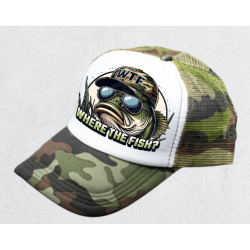 WTF “Where The Fish?” Camo Cap – Funny Fishing Hat