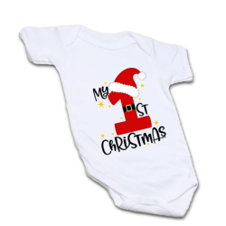 “My 1st Christmas” Baby Onesie – Santa Hat Edition