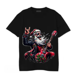 “Rockin’ Santa Christmas Guitar Tee”