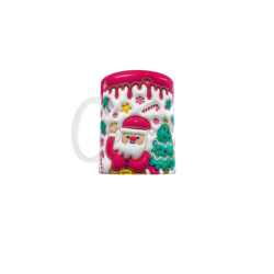 3D Santa & Christmas Tree 325ml Ceramic Coffee Mug - Festive Holiday Gift